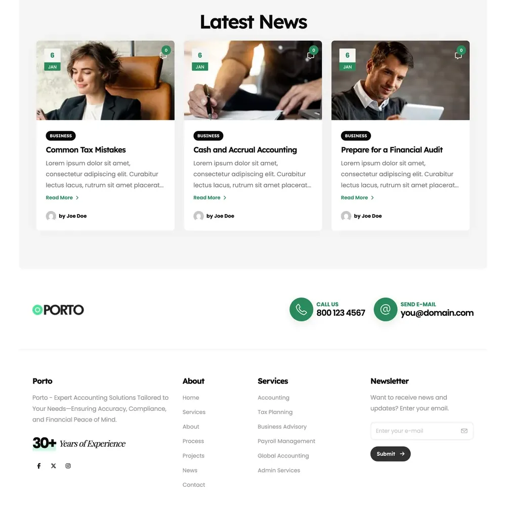 Accounting Services Website Design with Free VPS Web Hosting