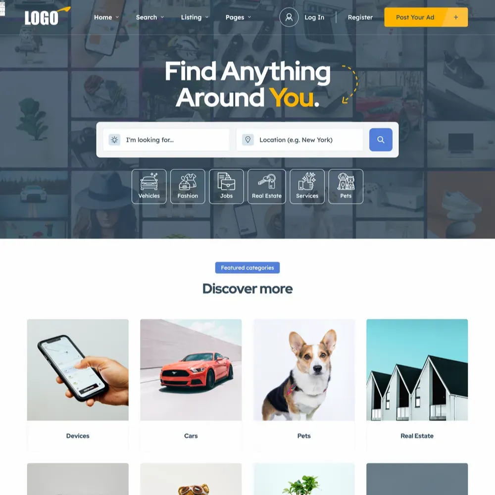 Ad Listings Website Design with Free VPS Web Hosting