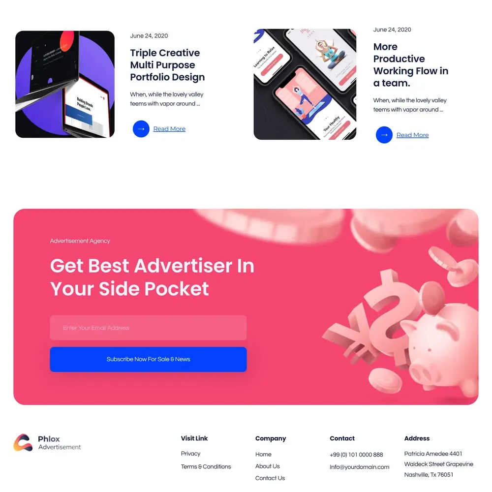 Ads Agency Website Design with Free VPS Web Hosting