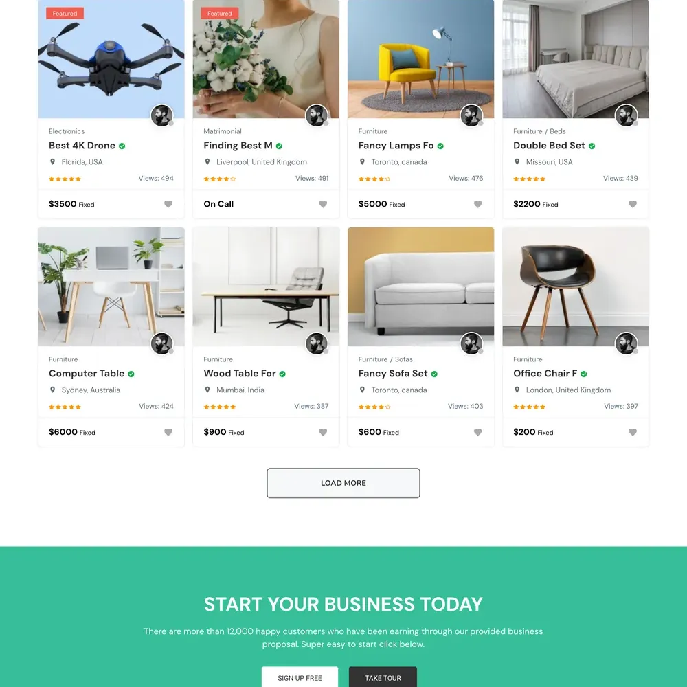 Ads Posting Website Design with Free Web Hosting