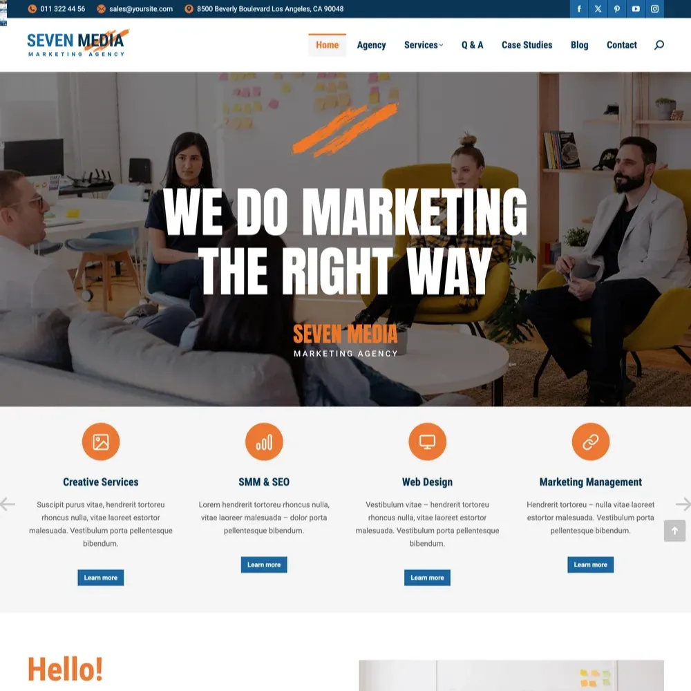 Advertising Agency Website Design with Free VPS Web Hosting