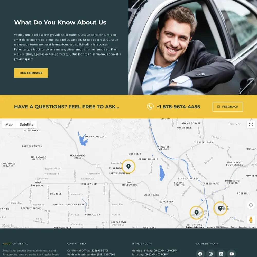 Auto Rental Website Design with Free VPS Web Hosting