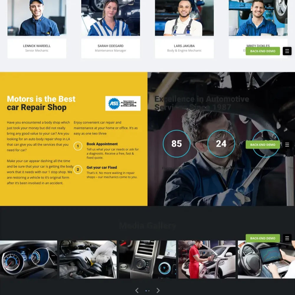Auto Repair Service Website Design with Free VPS Web Hosting
