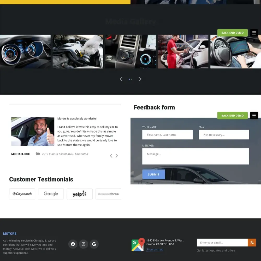 Auto Repair Service Website Design with Free VPS Web Hosting
