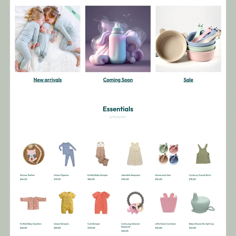 Baby Products Website Design with Free VPS Web Hosting