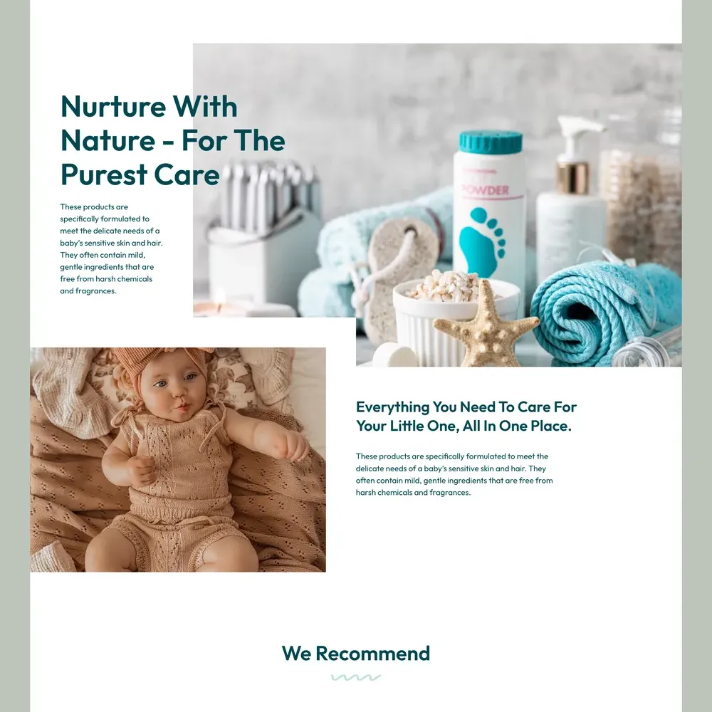 Baby Products Website Design with Free VPS Web Hosting