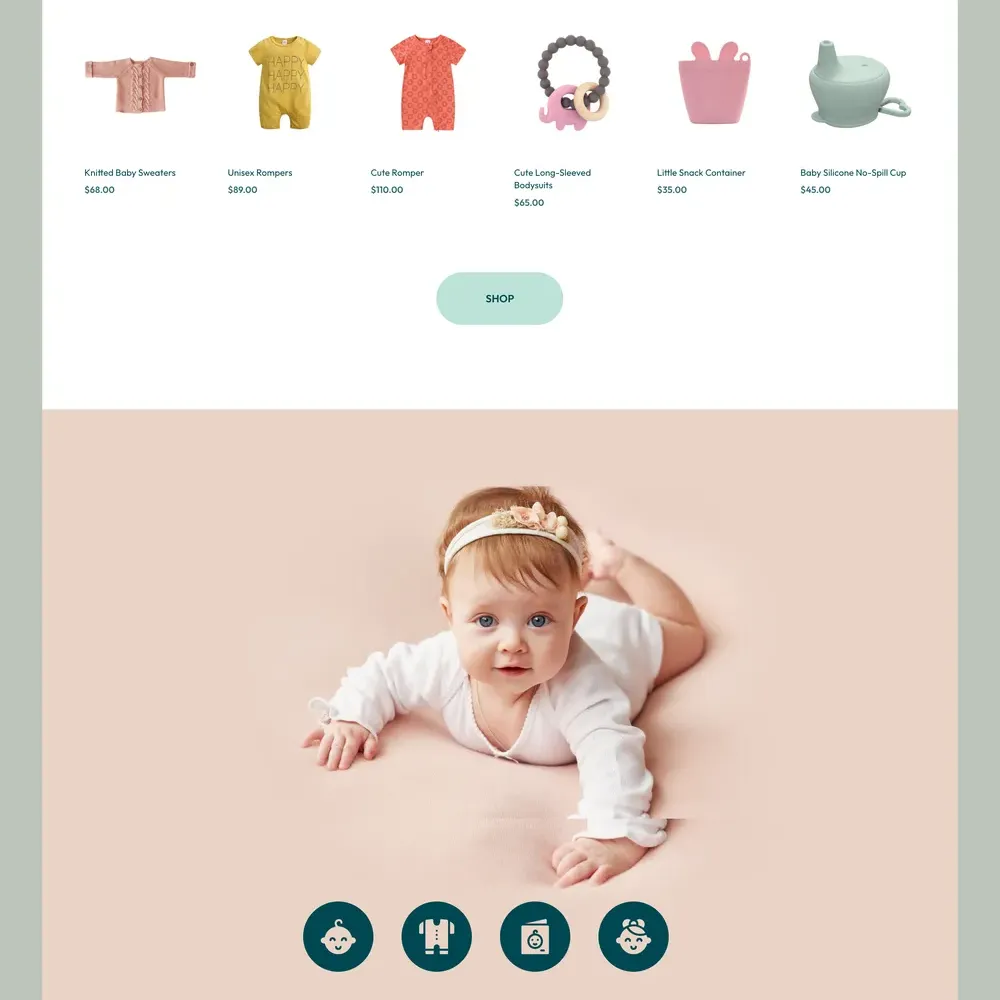 Baby Products Website Design with Free VPS Web Hosting