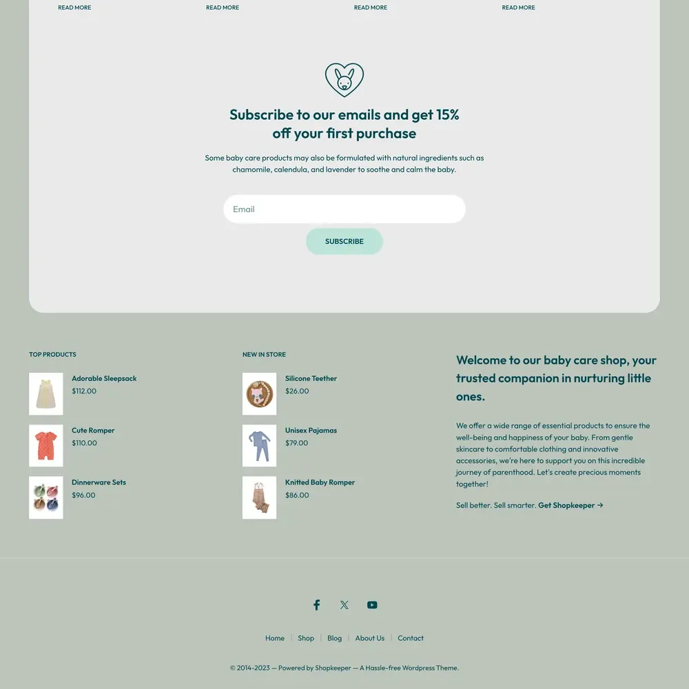 Baby Products Website Design with Free VPS Web Hosting