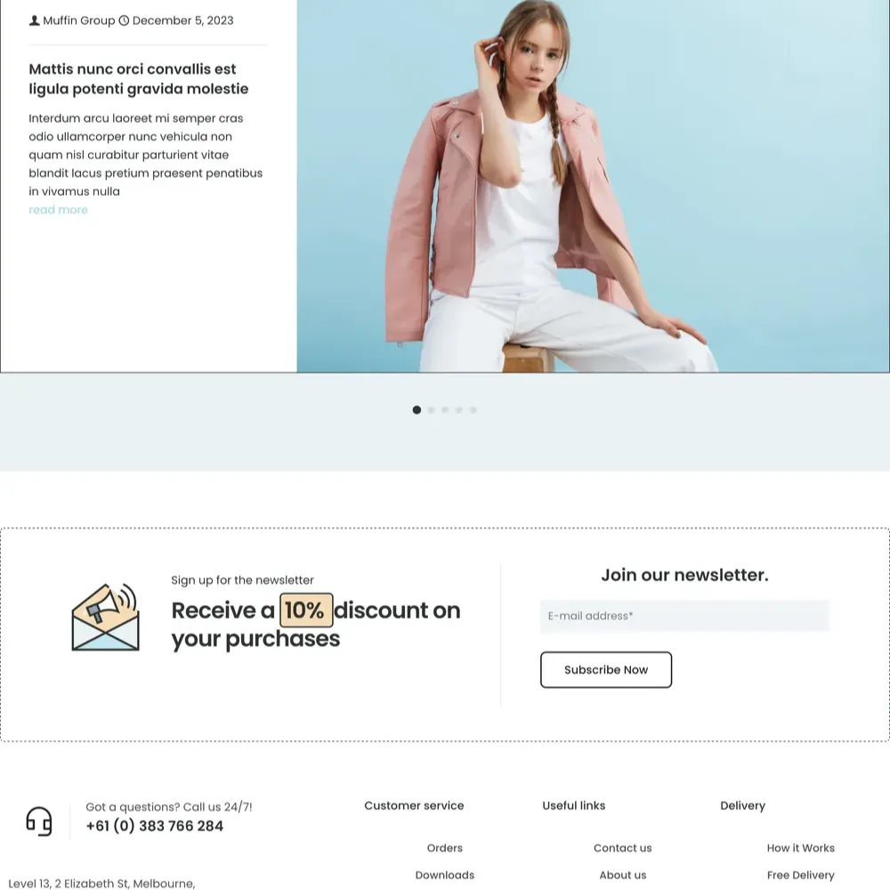 Baby Shop Website Design with Free Web Hosting