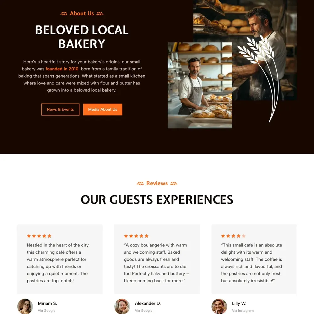 Bakery Business Website Design with Free VPS Web Hosting