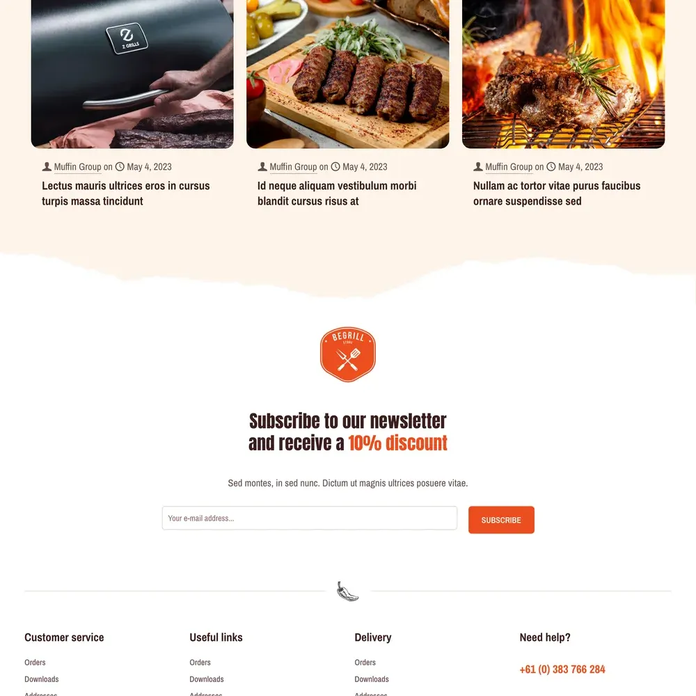 Barbeque Website Design with Free Web Hosting
