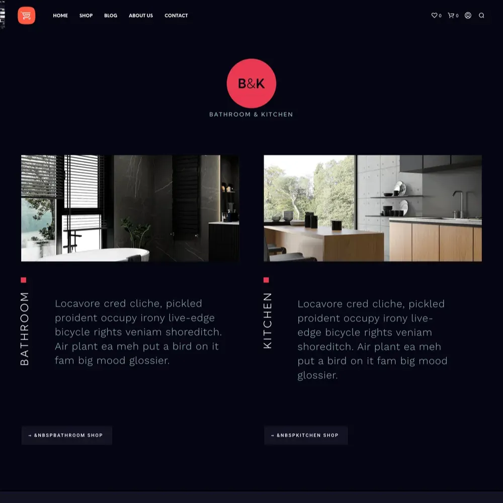 Bathroom Shop Website Design with Free VPS Web Hosting