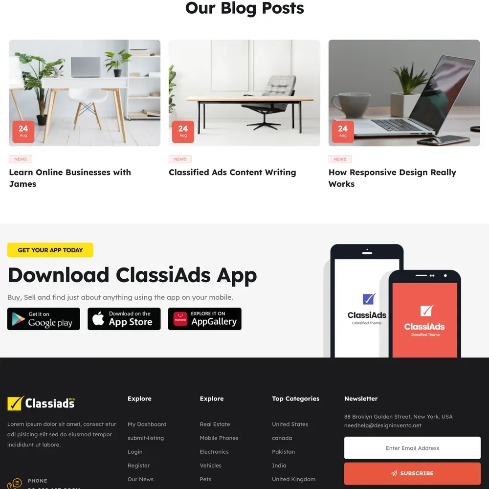 Best Classified Website Design with Free VPS Web Hosting