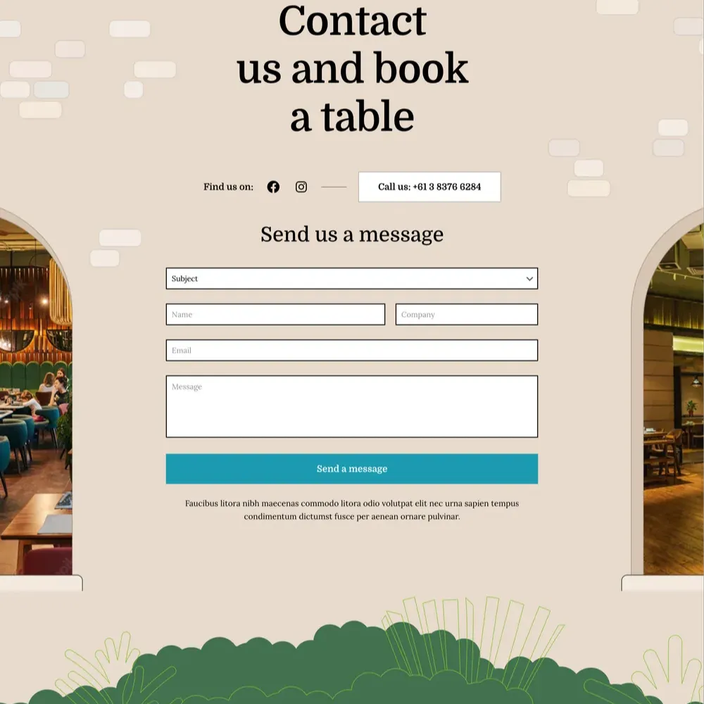 Bistro Website Design with Free Web Hosting