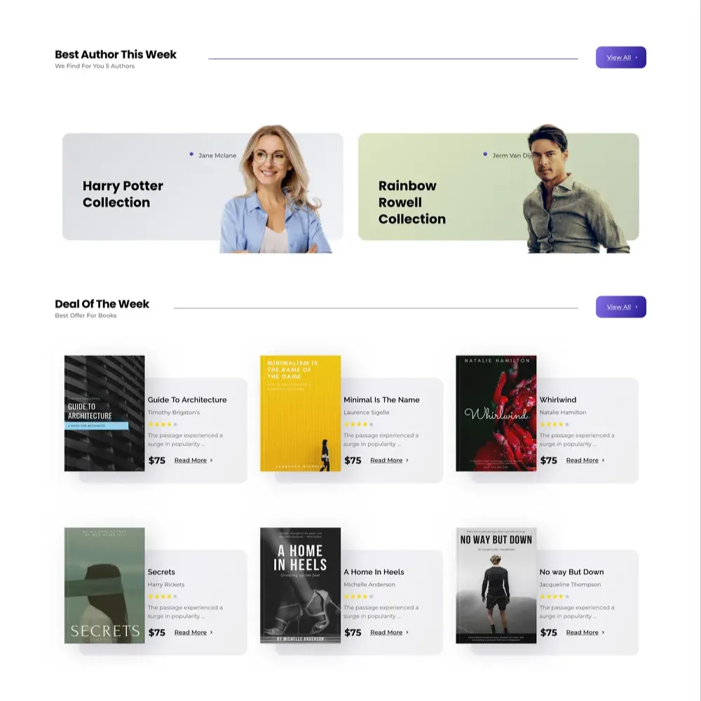 Book Shop Website Design with Free VPS Web Hosting