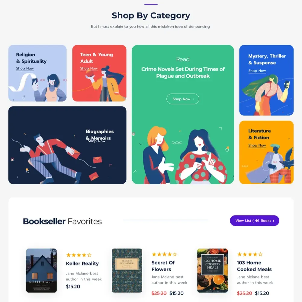 Bookshop Website Design with Free VPS Web Hosting