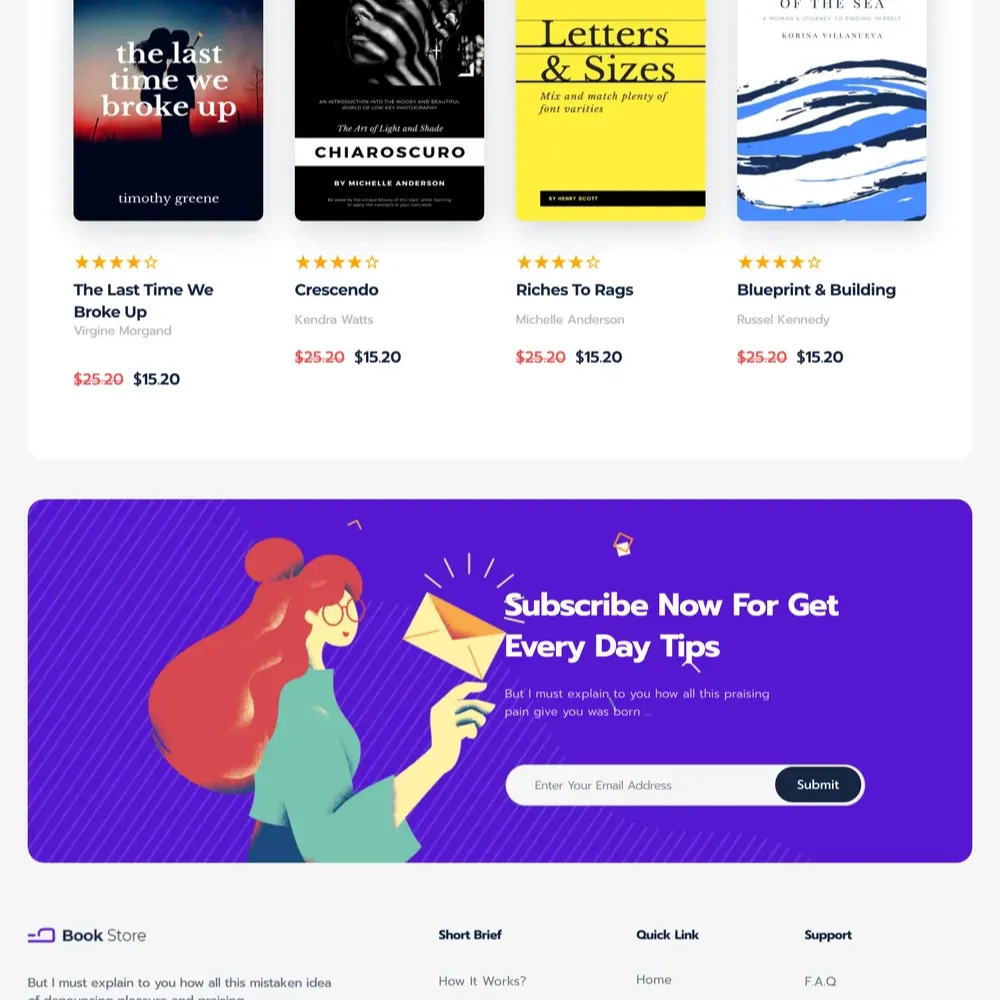 Bookshop Website Design with Free VPS Web Hosting