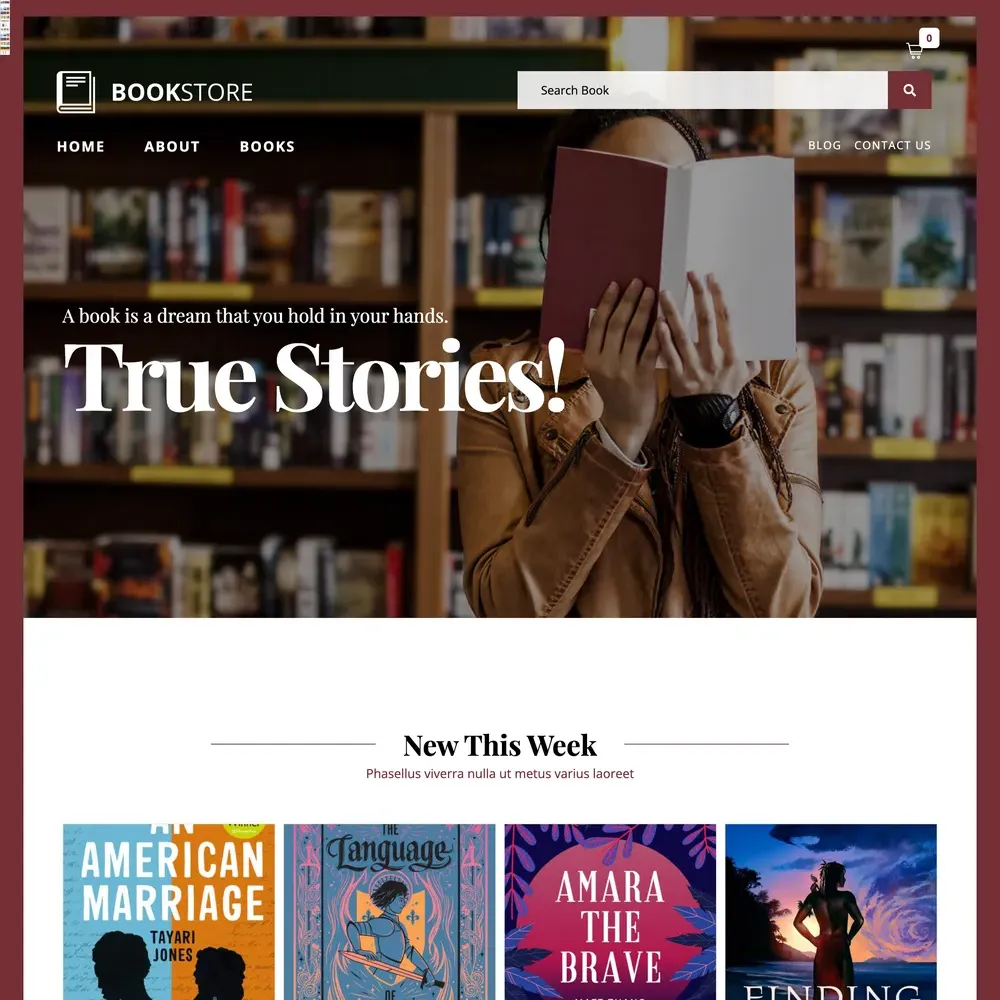 Bookstore Website Design with Free VPS Web Hosting