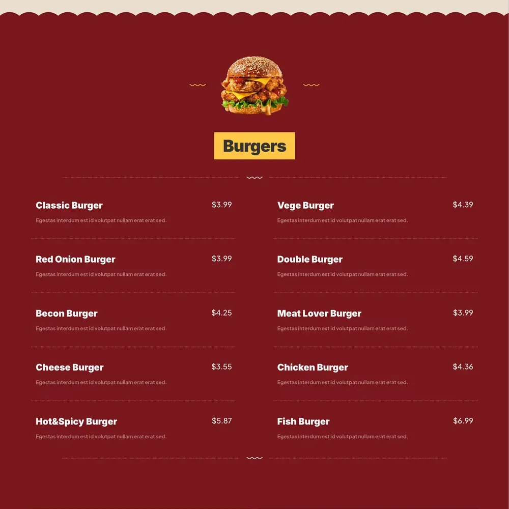 Burger Website Design with Free Web Hosting