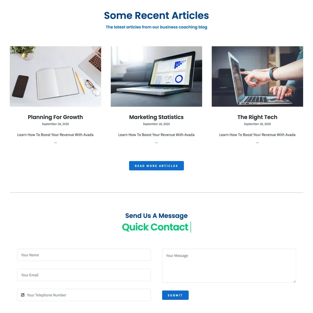 Business Coach Website Design with Free VPS Web Hosting