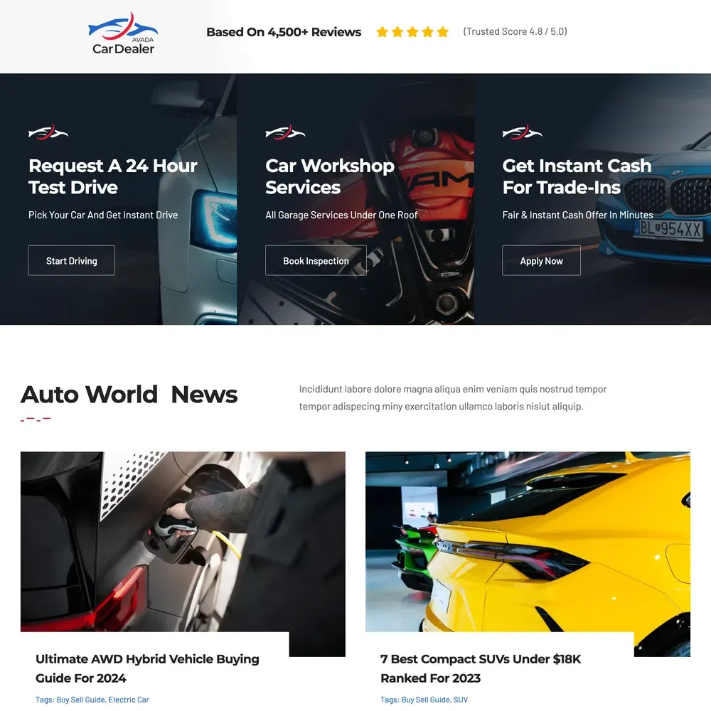 Vehicle Dealership Website Design with Free VPS Web Hosting