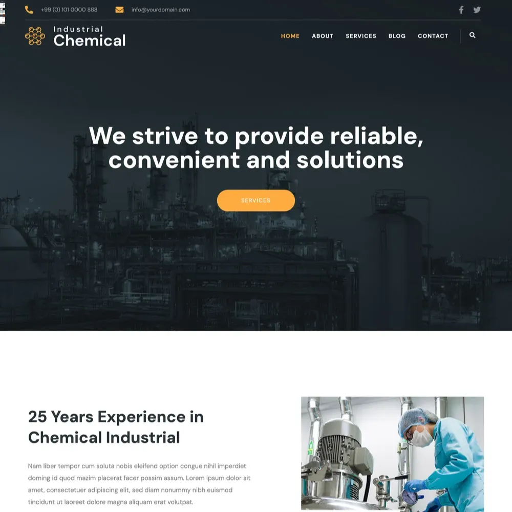 Chemical Manufacturing Website Design with Free Web Hosting
