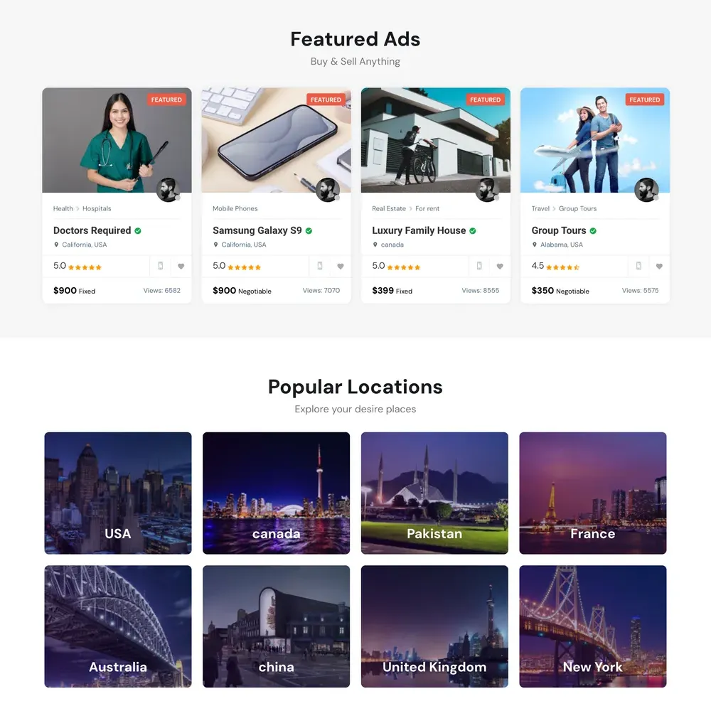 Classified Marketplace Website Design with Free VPS Web Hosting