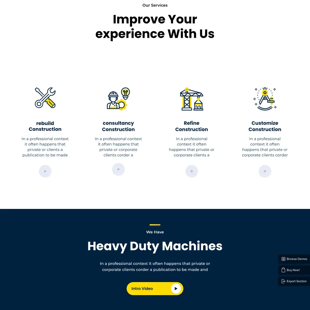 Construction Firm Website Design with Free VPS Web Hosting
