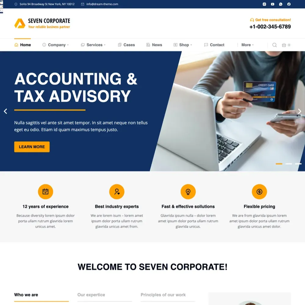Corporate Business Website Design with Free VPS Web Hosting