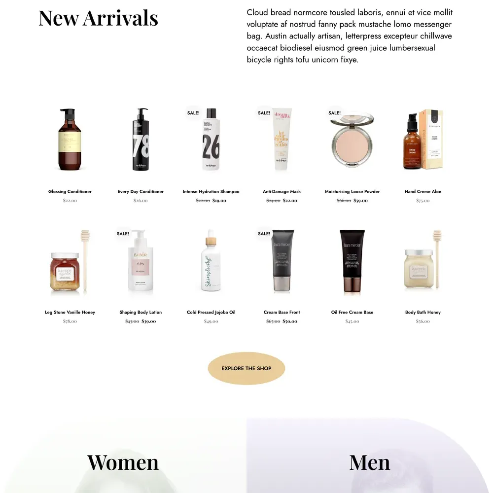 Cosmetic Store Website Design with Free VPS Web Hosting