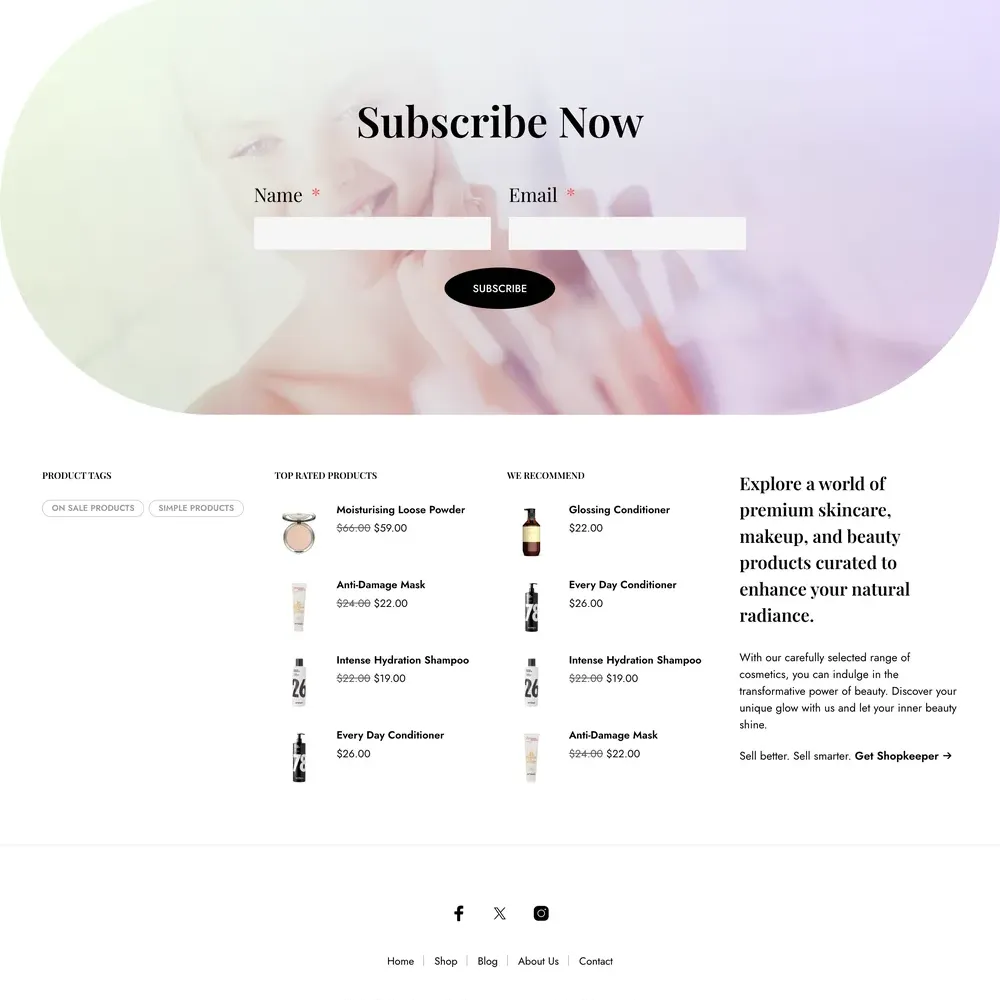 Cosmetic Store Website Design with Free VPS Web Hosting
