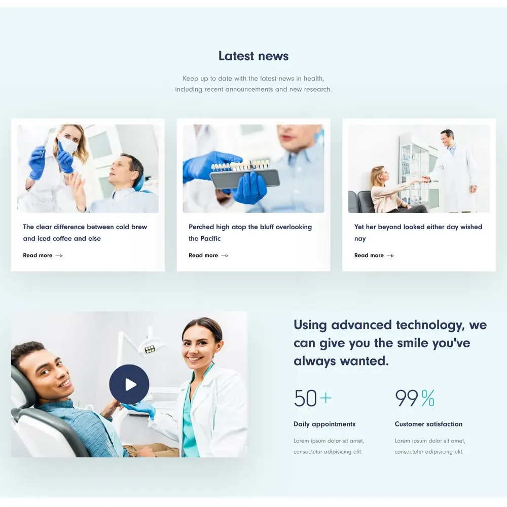 Dental Care Website Design with Free VPS Web Hosting