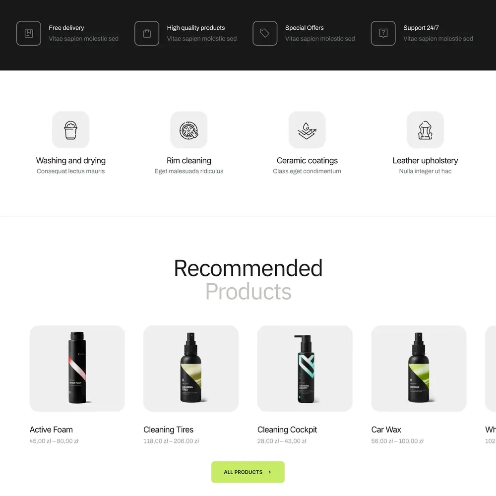 Detailing Shop Website Design with Free Web Hosting