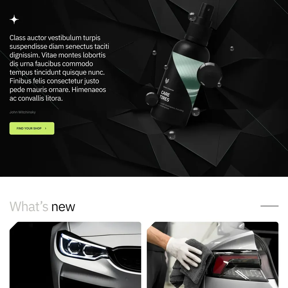 Detailing Shop Website Design with Free Web Hosting