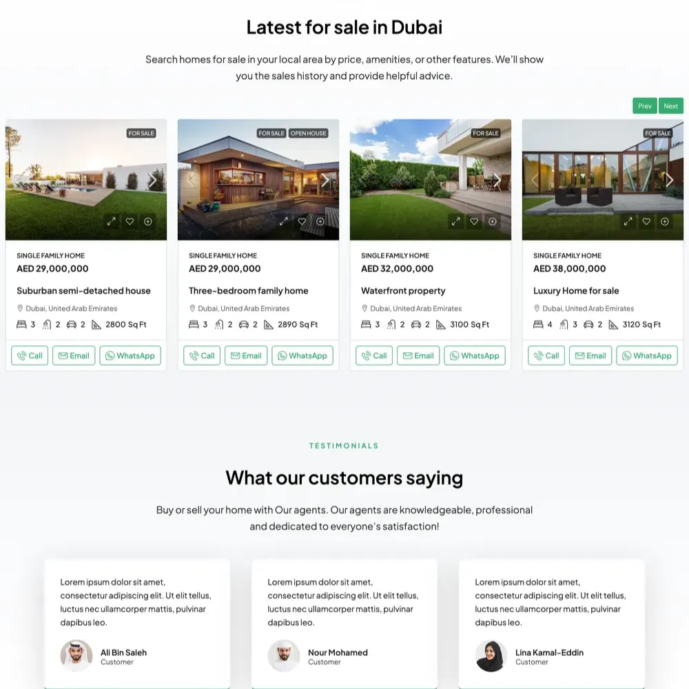Dubai Real Estate Website Design with Free VPS Web Hosting