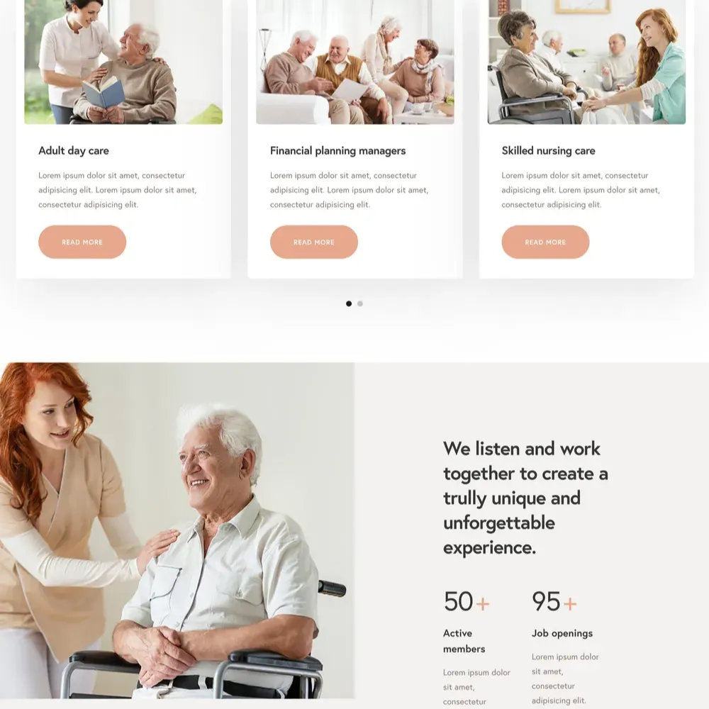 Elder Care Website Design with Free VPS Web Hosting