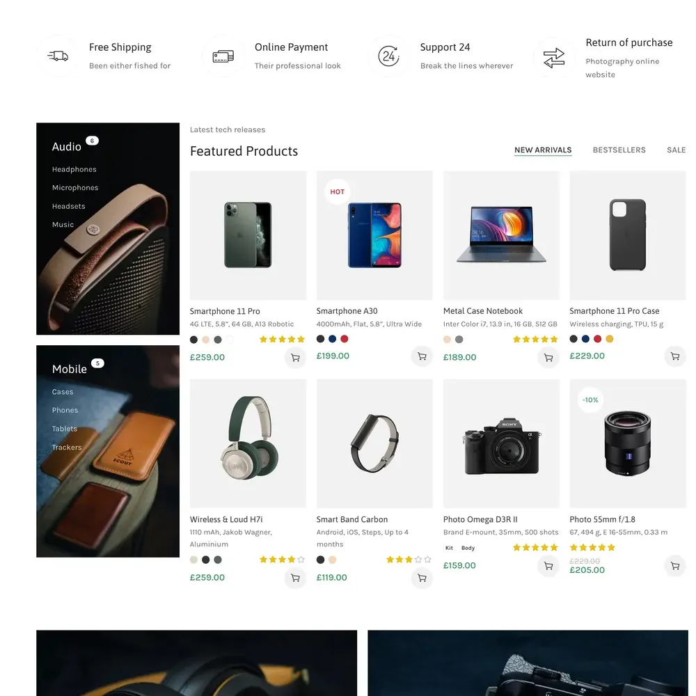 Electronics Market Website Design with Free VPS Web Hosting