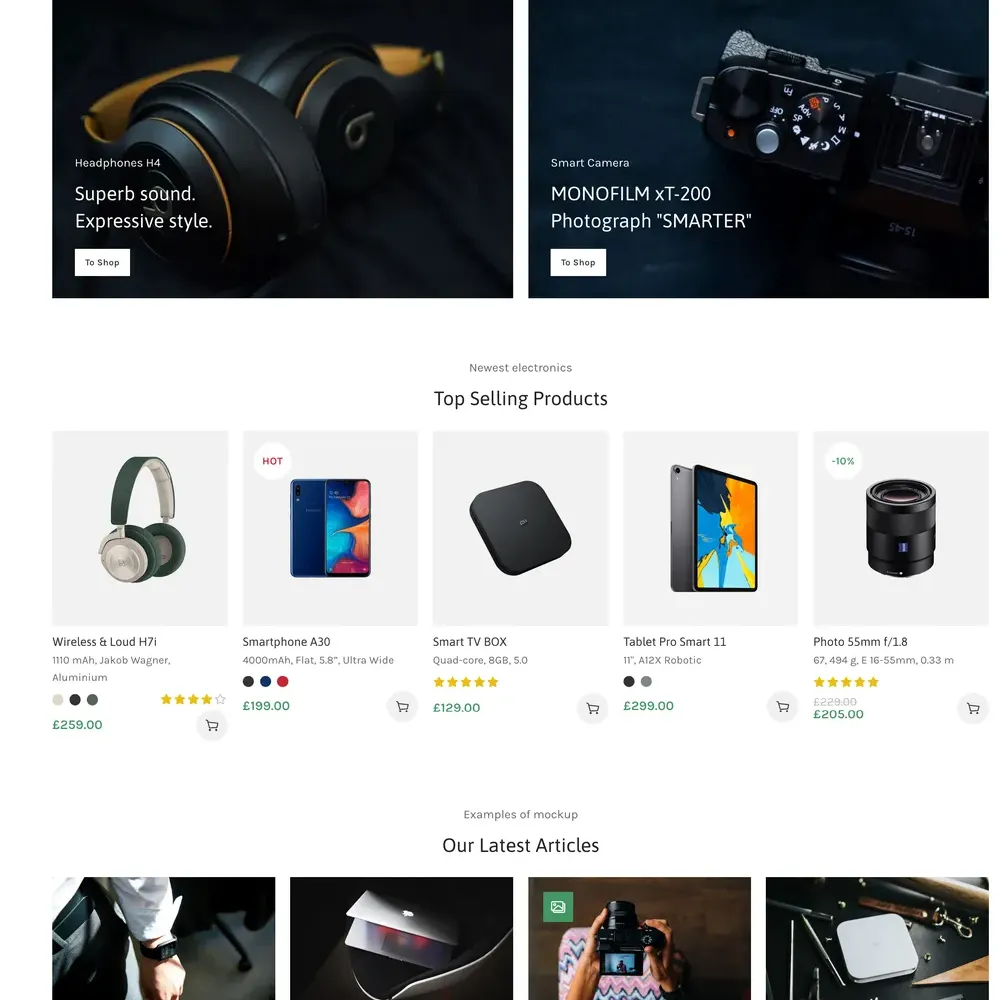 Electronics Market Website Design with Free VPS Web Hosting