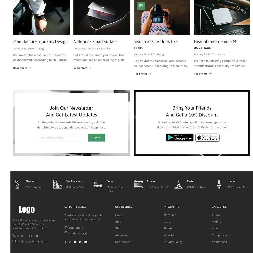Electronics Market Website Design with Free VPS Web Hosting