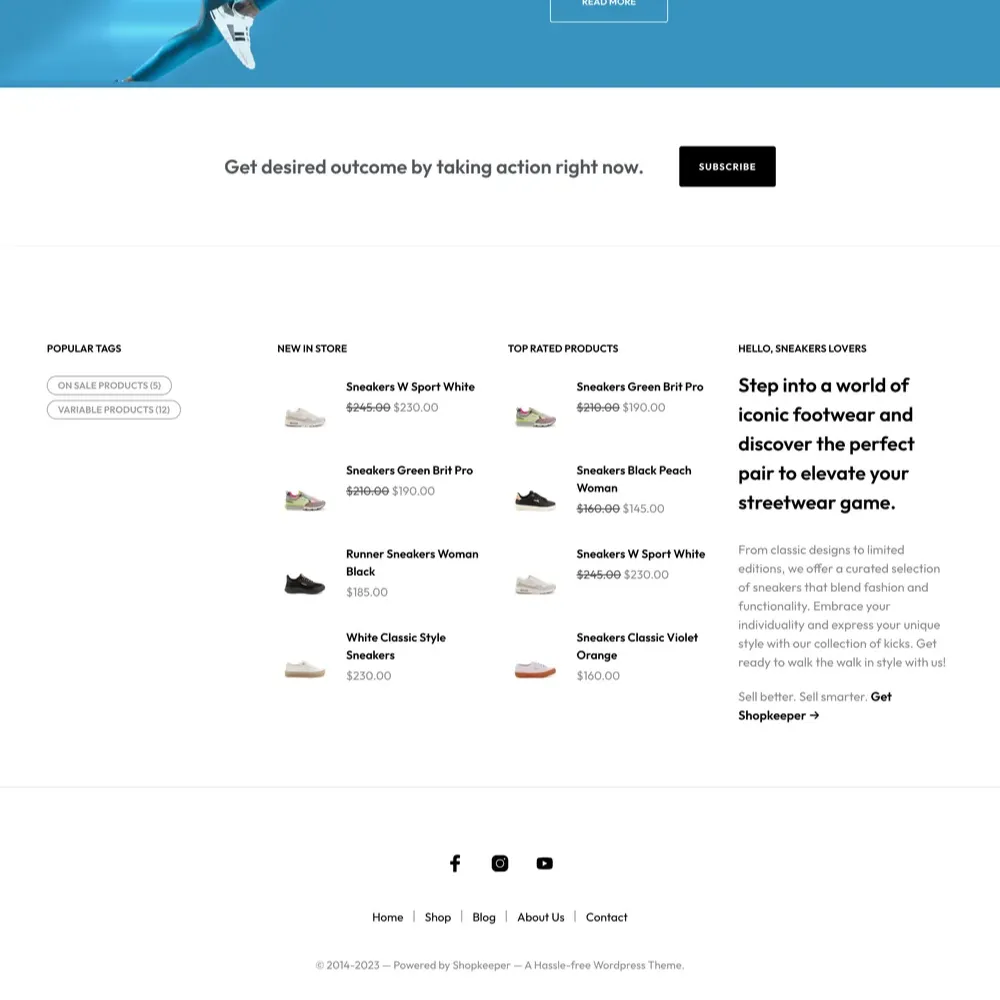 Footwear Store Website Design with Free VPS Web Hosting