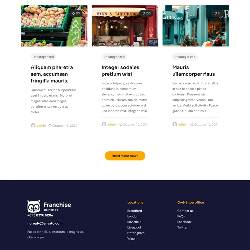 Franchise Website Design with Free Web Hosting