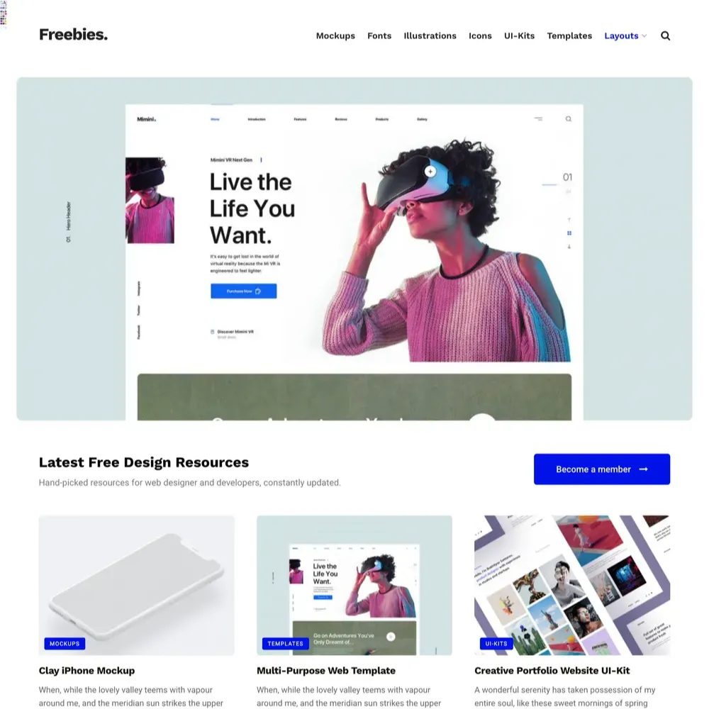 Freebies Blog Website Design with Free VPS Web Hosting