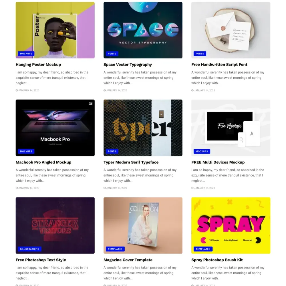 Freebies Blog Website Design with Free VPS Web Hosting