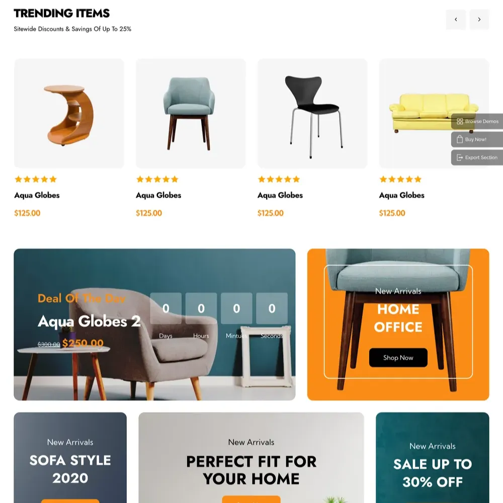 Furnishing Store Website Design with Free VPS Web Hosting