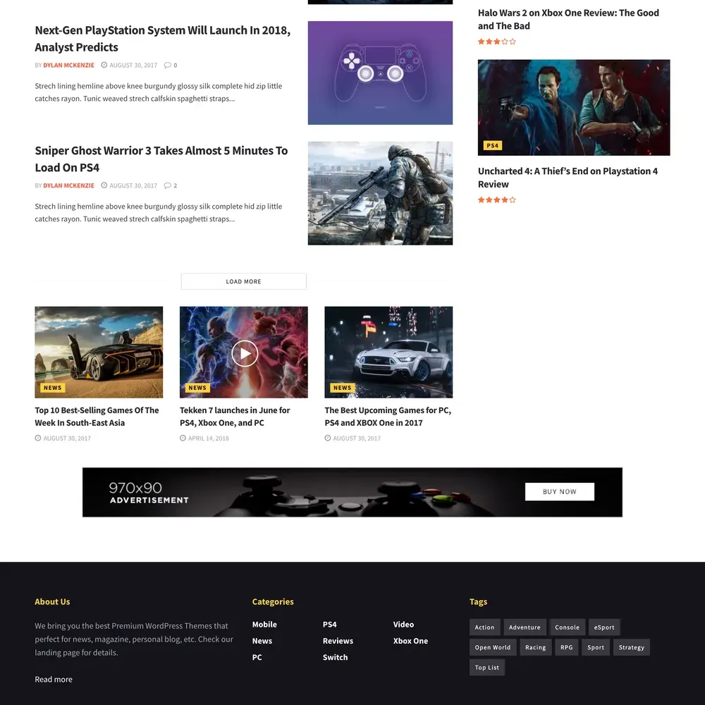 Game News Website Design with Free VPS Web Hosting
