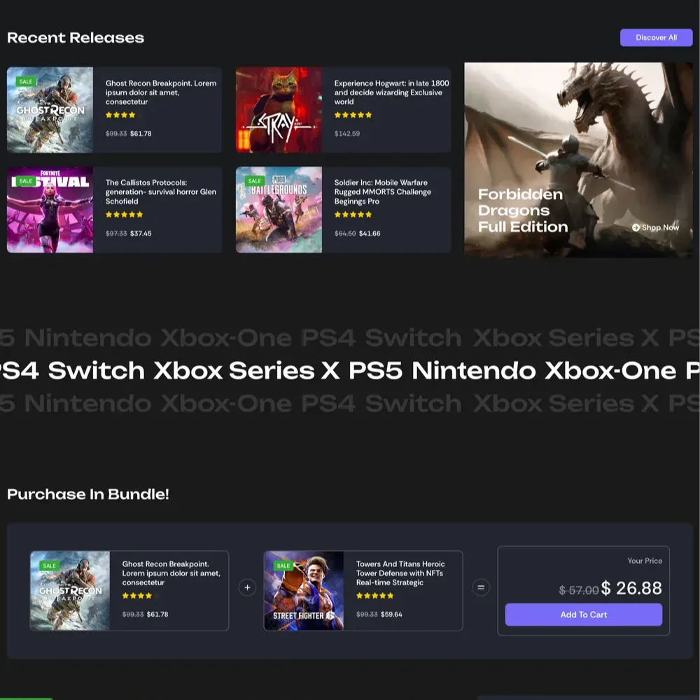 Games Store Website Design with Free Web Hosting