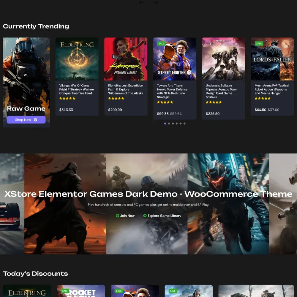 Games Store Website Design with Free Web Hosting