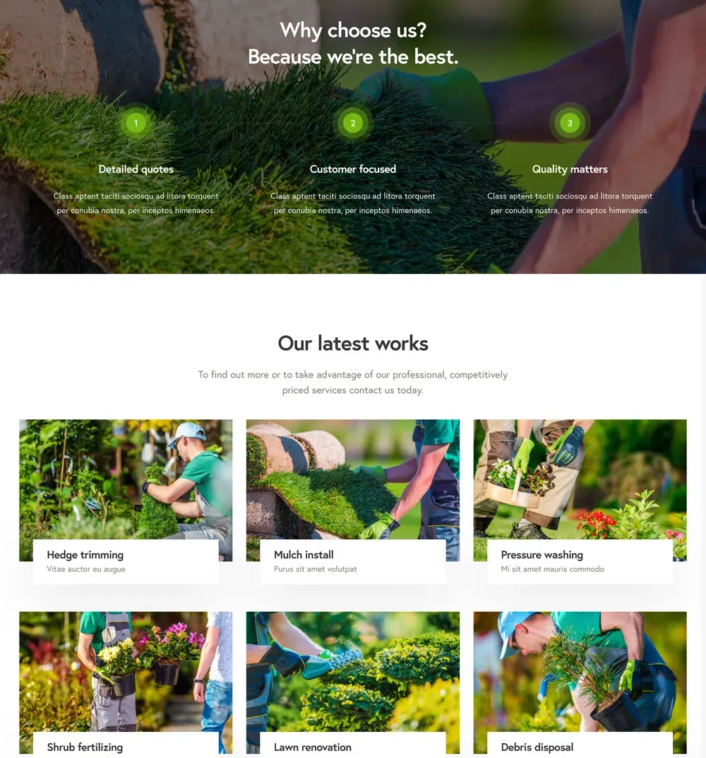 Hedge Trimming Website Design with Free VPS Web Hosting