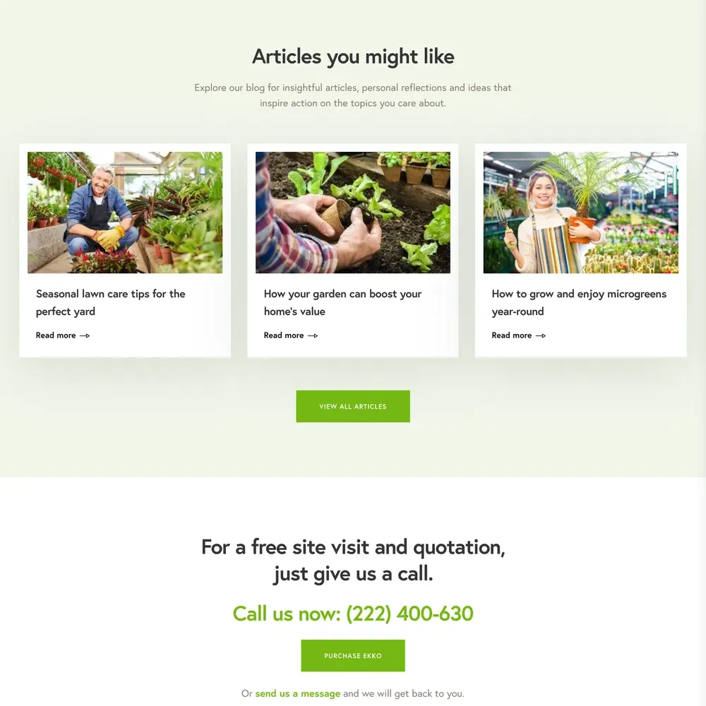 Gardening Care Website Design with Free VPS Web Hosting