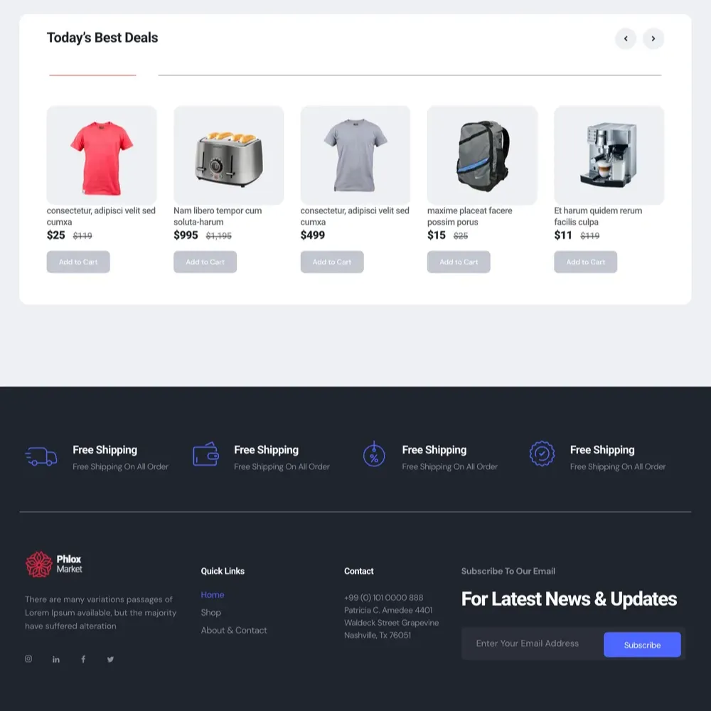 General Shop Website Design with Free VPS Web Hosting